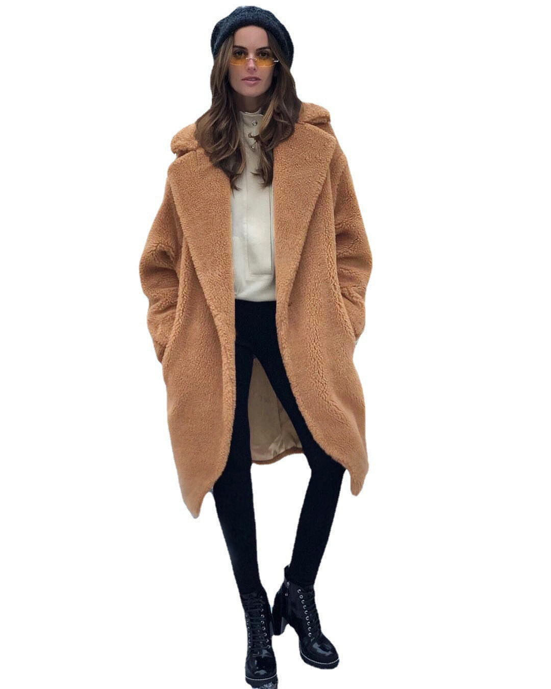 Damen Kuscheliger Oversized-Mantel aus Teddyfleece R&B