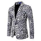 Herren modischer Anzugblazer mit auffälligem Leopardenmuster R&B