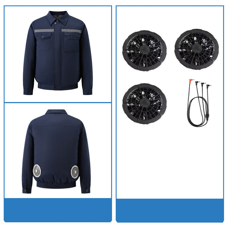 Herren nan belüftete Arbeitsjacke mit integrierten USB-Lüftern und externem Akkufach R&B