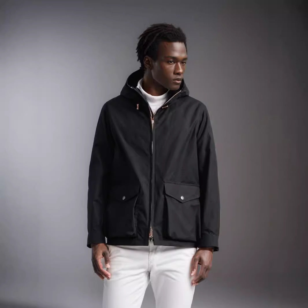 Herren Outdoormantel mit abnehmbarer Kapuze R&B