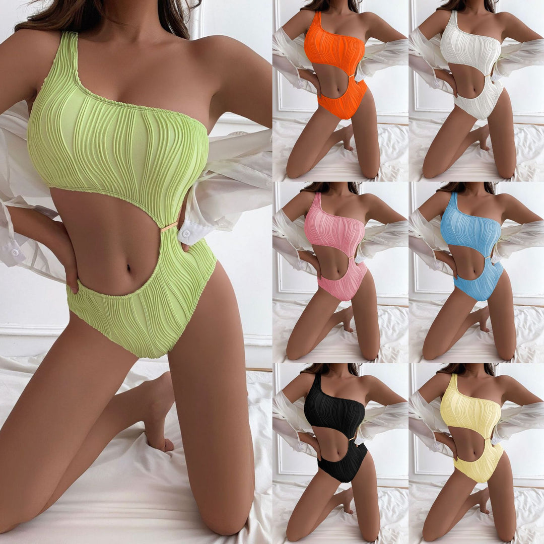 Damen Einseitiger Schnitt Badeanzug mit verrücktem Design R&B
