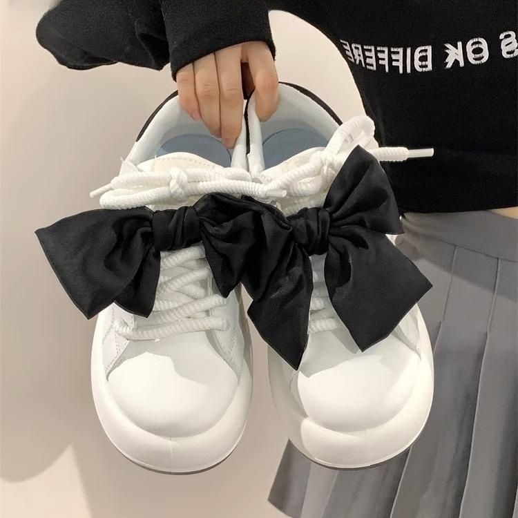 Damen Sneakers mit modischem Schleifen-Design und Komfort-Sohle