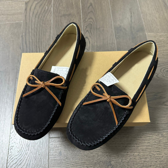 Damen Mokassin-Schuhe aus hochwertigem Wildleder mit eleganter Schnürung R&B