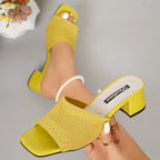 Damen modische Mules mit elegantem Netzdesign und komfortablem Blockabsatz R&B