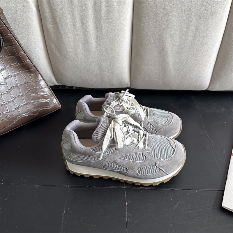 Damen Sportliche Sneaker mit atmungsaktivem Mesh und modischer Wildleder-Oberfläche R&B