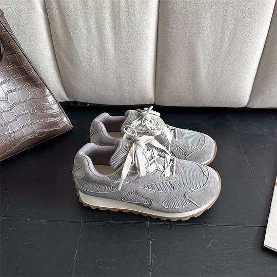 Damen Sportliche Sneaker mit atmungsaktivem Mesh und modischer Wildleder-Oberfläche R&B