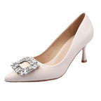 Damen elegante Stiletto-Pumps mit funkelndem Schnallenakzent R&B
