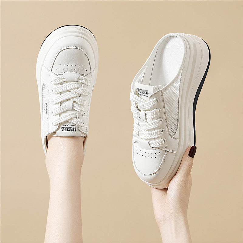 Damen Bequeme Plateau-Sneaker mit atmungsaktiver Mesh-Oberfläche R&B