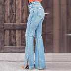 Damen Ripped Flared Jeans R&B