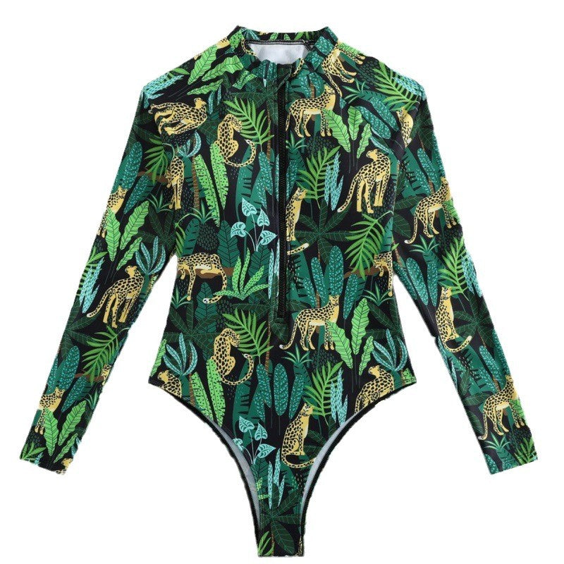 Damen Langarm-Schwimmanzug mit modischem Tiermotiv R&B