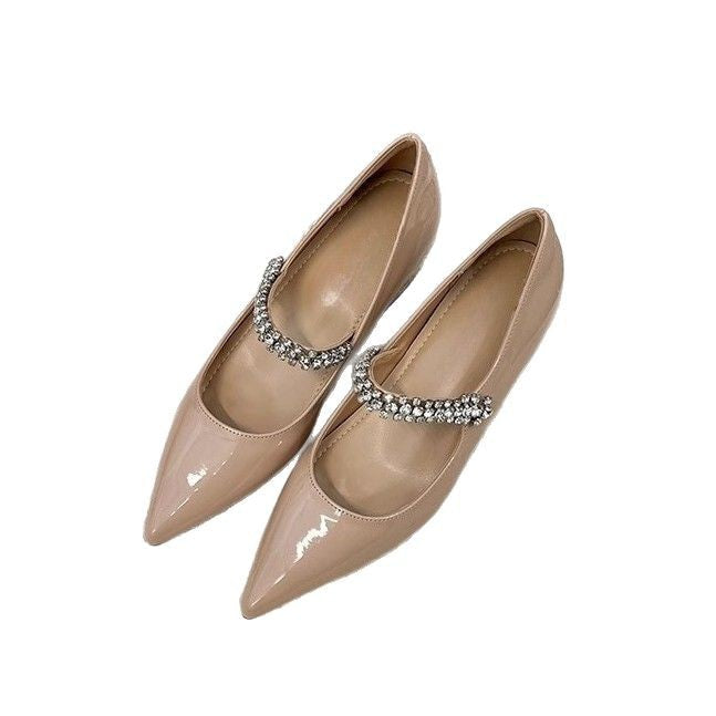 Damen elegante spitze Pumps mit funkelndem Riemen R&B