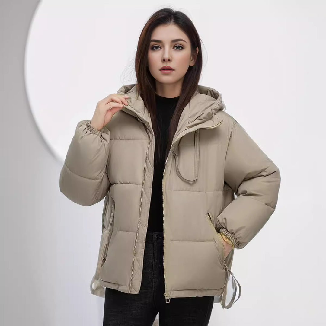 Damen wasserabweisende Winterjacke mit verstellbarer Kapuze und praktischen Taschen R&B