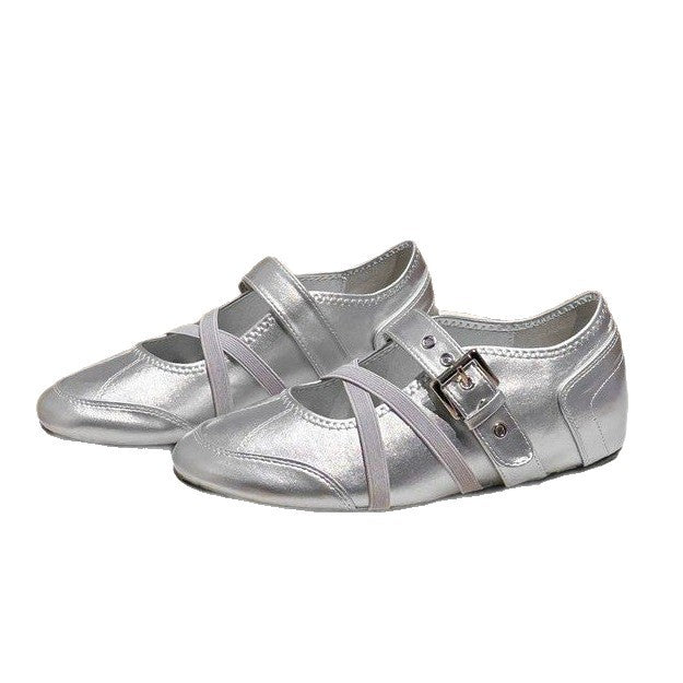 Damen elegante Mokassins mit modischen Schnallen-Details R&B