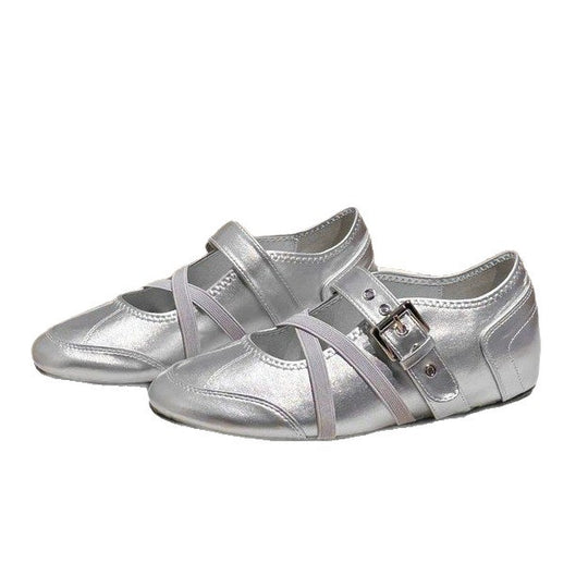 Damen elegante Mokassins mit modischen Schnallen-Details R&B