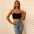 Damen Cropped Top mit dekorativen Kettenträgern und tailliertem Schnitt R&B