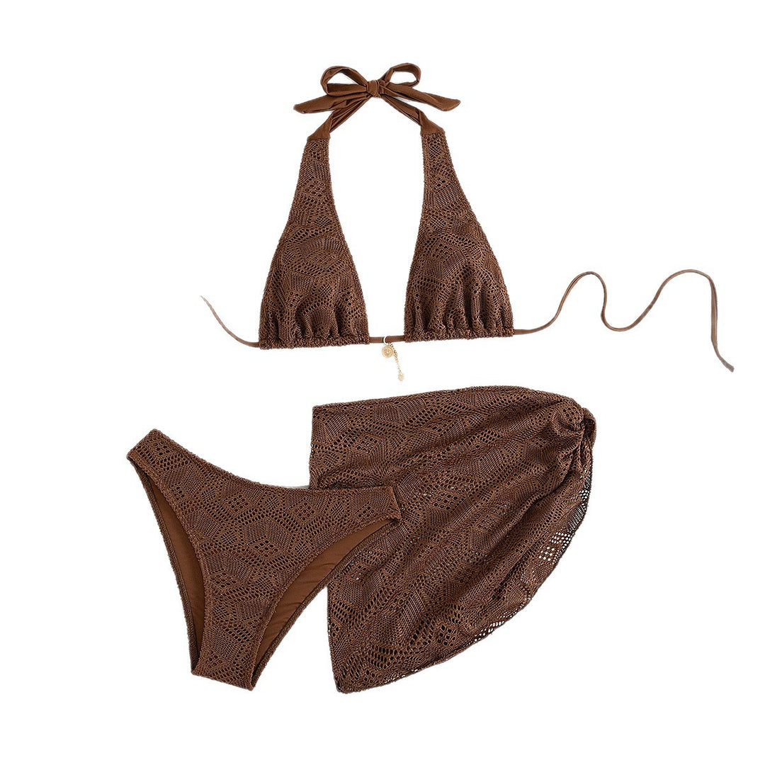 Damen Häkel-Bikini-Set mit schickem Rock R&B