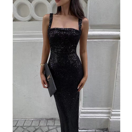 Damen Glamouröses Paillettenkleid mit schmalem Schnitt und verführerischem Design R&B
