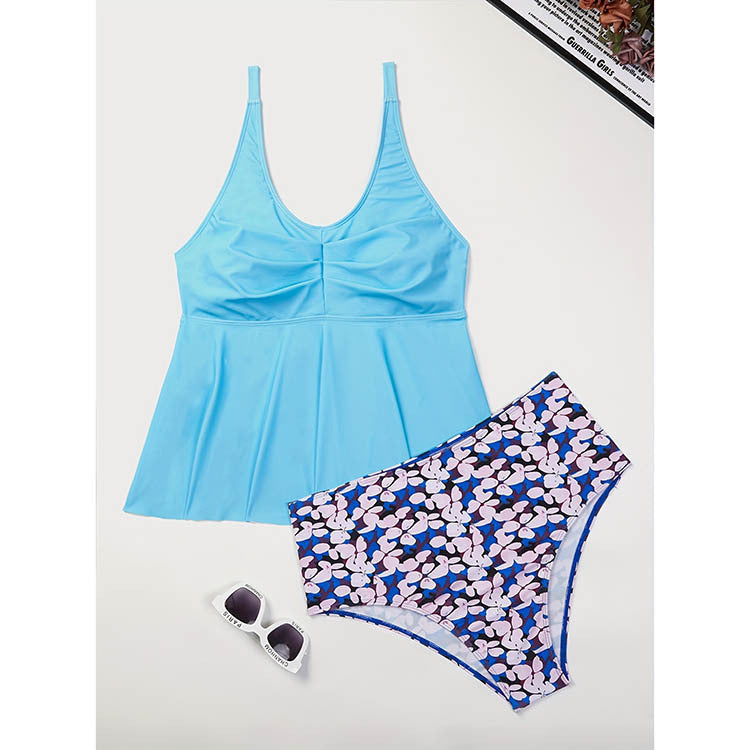 Damen Badeanzug-Set mit stilvollem Oberteil und hoch geschnittenem Höschen R&B