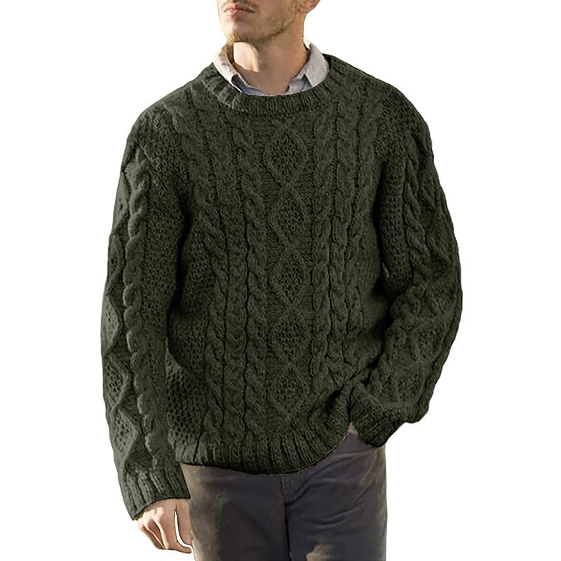 Herren Grobstrickpullover mit klassischem Zopfmuster R&B