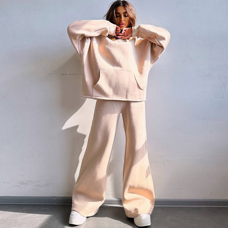 Damen Oversized Hoodie und weit geschnittene Jogginghose Set R&B