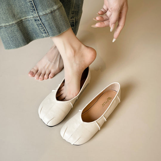 Damen Ballerinas mit einzigartigem Faltendesign R&B