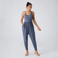 Damen nan lässiger Jersey-Overall mit Racerback, smockierter Taille und seitlichen Eingrifftaschen R&B