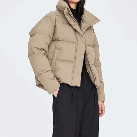 Damen gestepptes Winterjacke mit hohem Kragen und Seitentaschen R&B