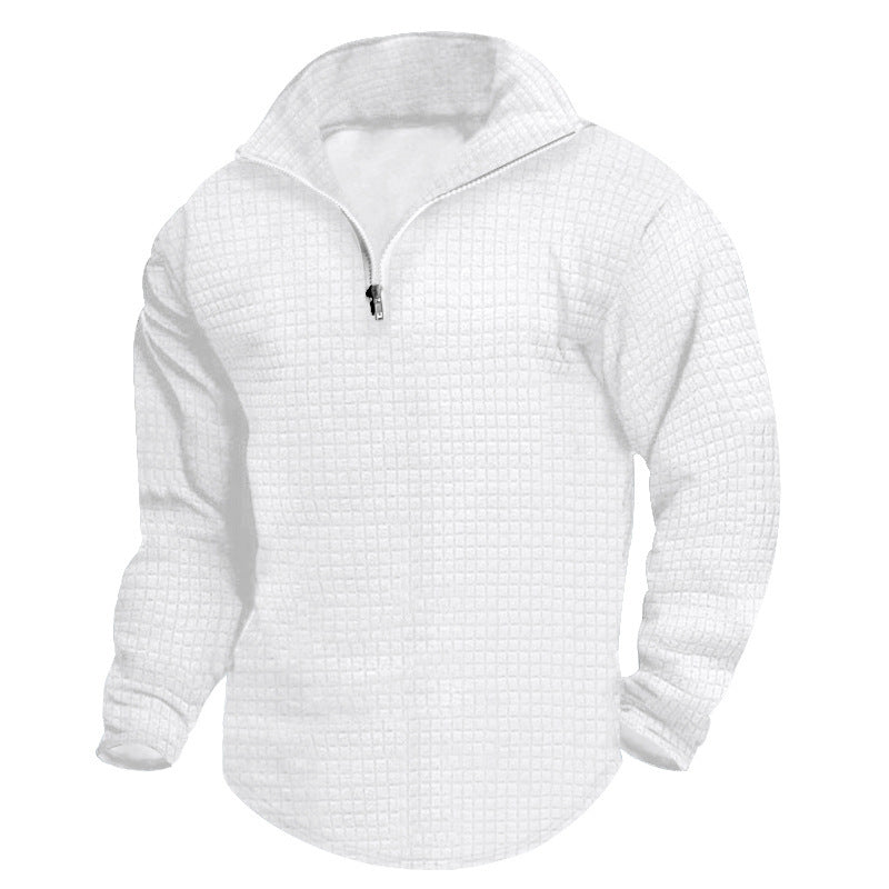 Herren nan gesteppter Thermo-Halbzip mit Waffelstruktur, gR&Bürstetem Futter und abgerundetem Saum R&B