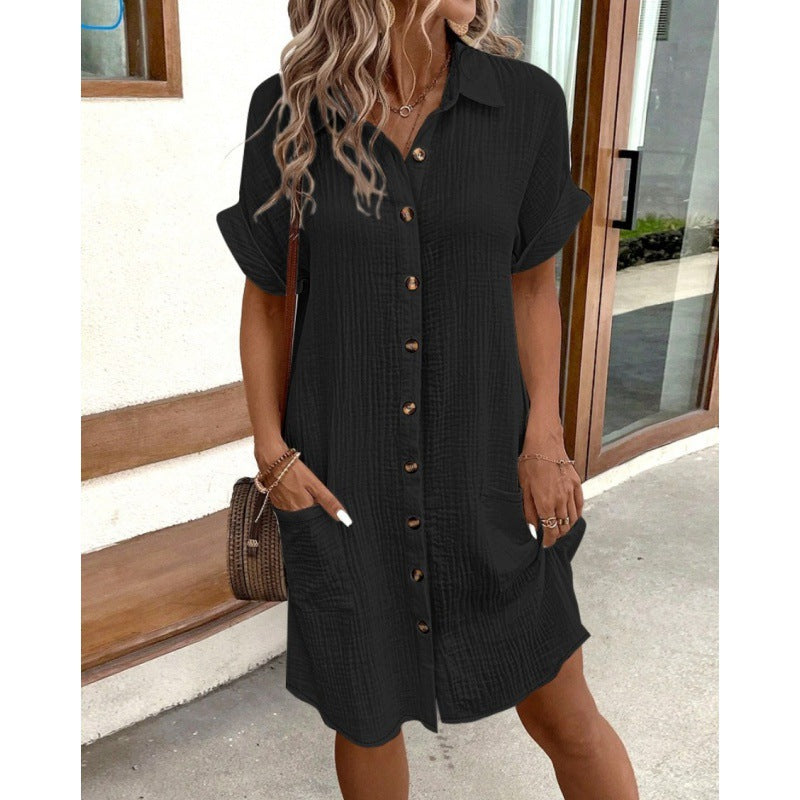 Damen Relaxed Fit Knopfkleid mit praktischen Taschen R&B