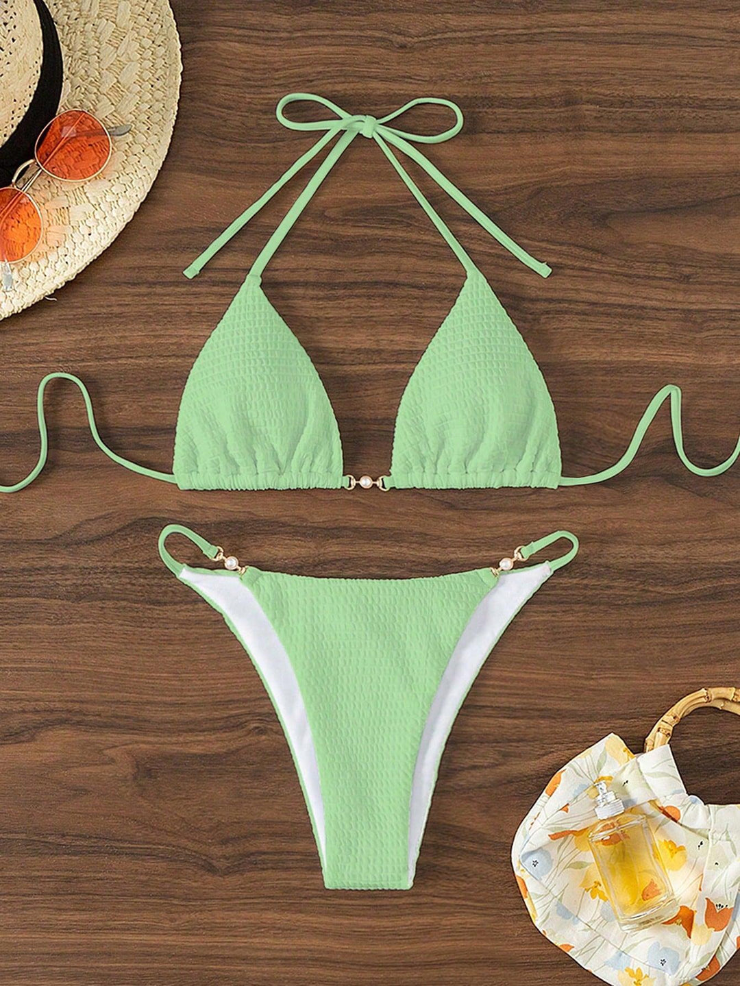 Damen Triangel-Bikini mit modischen Schnürdetails und eleganten Akzenten R&B