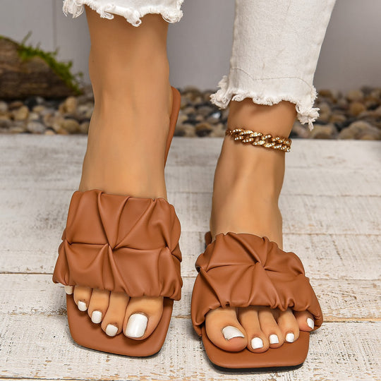 Damen Komfortable Falt-Sandalen mit stylischem Riemen R&B