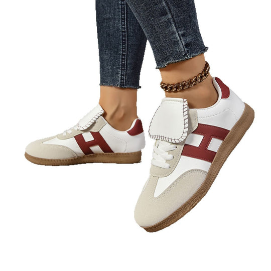 Damen Modische Sneakers mit eleganter Klappenakzent und rutschfester Sohle R&B