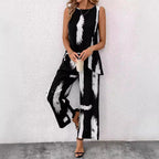Damen Zweiteiliges Ensemble mit lässigem Schnitt und auffälligem Pinselstrichdesign R&B
