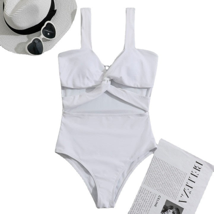 Damen Einteiler Badeanzug mit eleganten Rüschendetails R&B