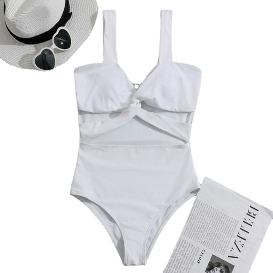 Damen Einteiler Badeanzug mit eleganten Rüschendetails R&B
