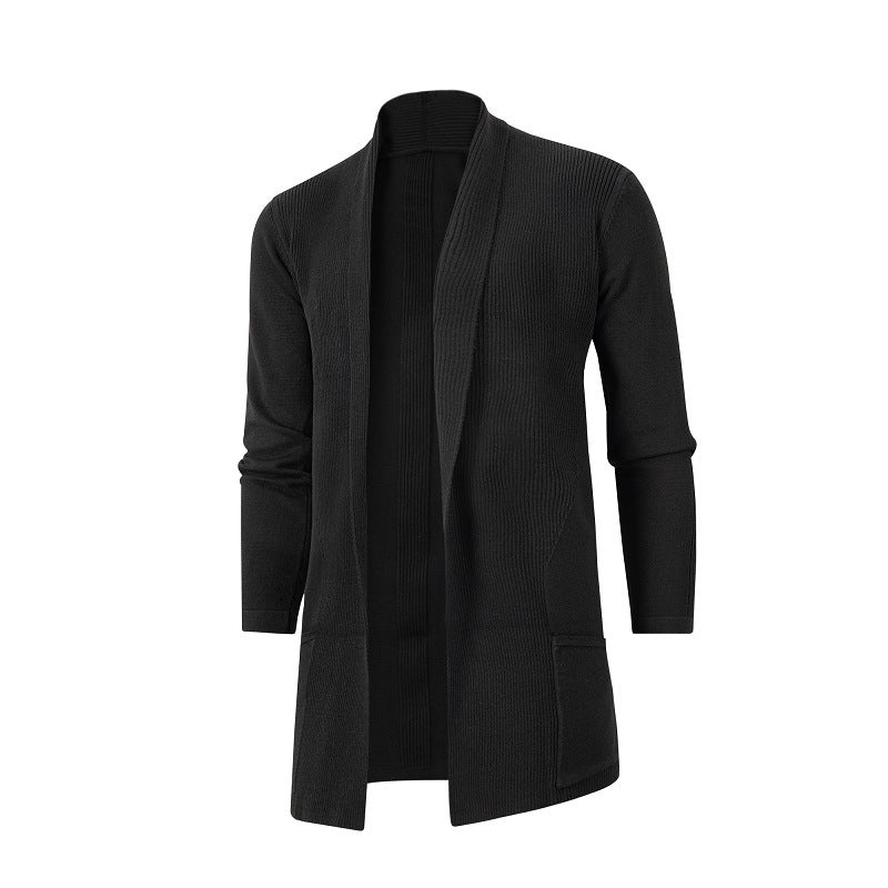 Herren Strickjacke mit offenem Schnitt und praktischen Taschen R&B