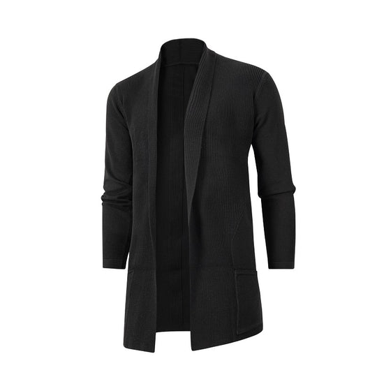 Herren Strickjacke mit offenem Schnitt und praktischen Taschen R&B