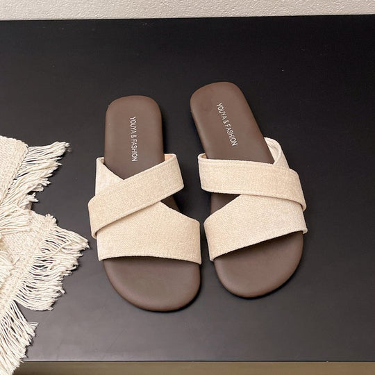 Damen bequeme Riemensandalen mit geschwungenen Riemen R&B