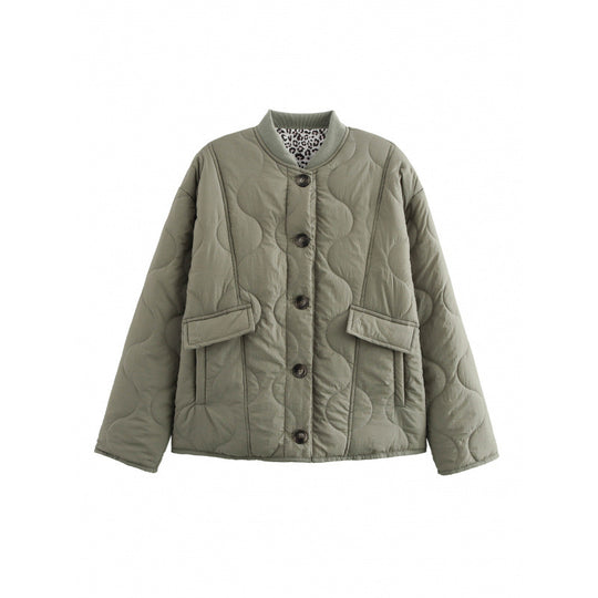Damen gesteppte Oversize-Jacke mit praktischen Taschen und sportivem Design R&B