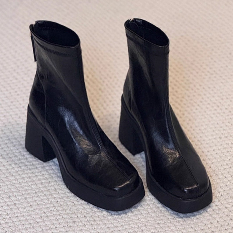 Damen elegante Stiefeletten mit moderner Silhouette und robustem Blockabsatz R&B