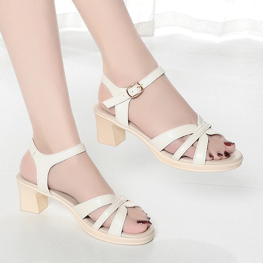 Damen Sandaletten mit verstellbarem Riemen und elegantem Blockabsatz R&B