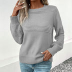 Damen exklusiver Strickpullover mit strukturiertem Design R&B