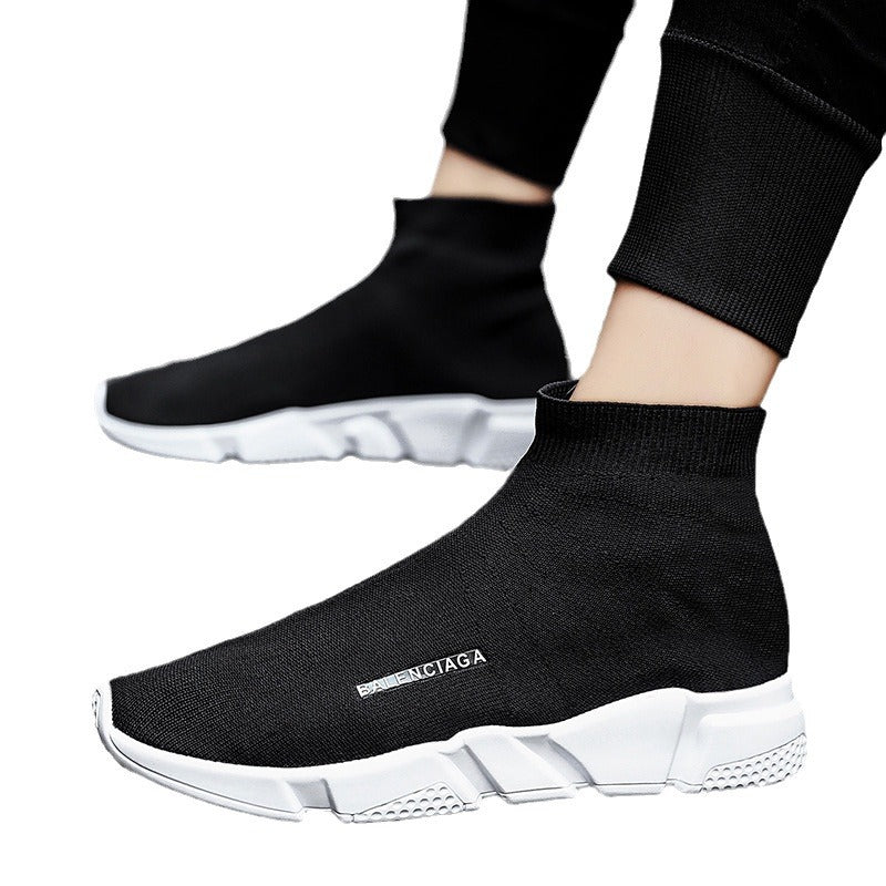 Damen Komfortable Slip-On Sneakers mit hohem Strickdesign R&B
