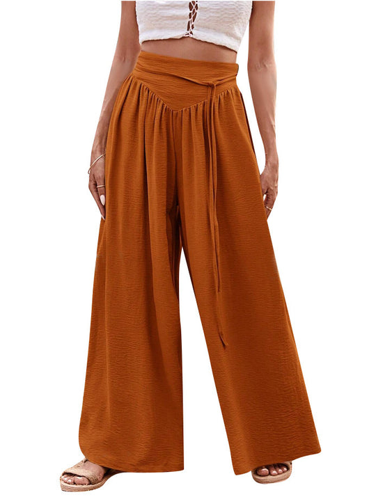 Damen Weite Palazzo-Hose mit hoch geschnittenem Bund und lässigem Schnitt R&B