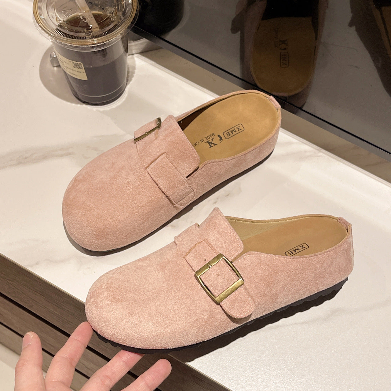 Damen Komfortable Slipper mit elegantem Schnallenverschluss R&B