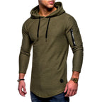 Herren langer Kapuzenpulli mit einzigartiger Struktur