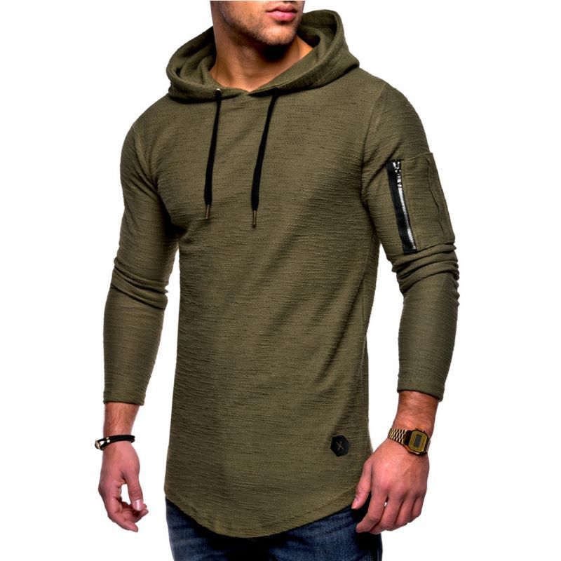 Herren langer Kapuzenpulli mit einzigartiger Struktur