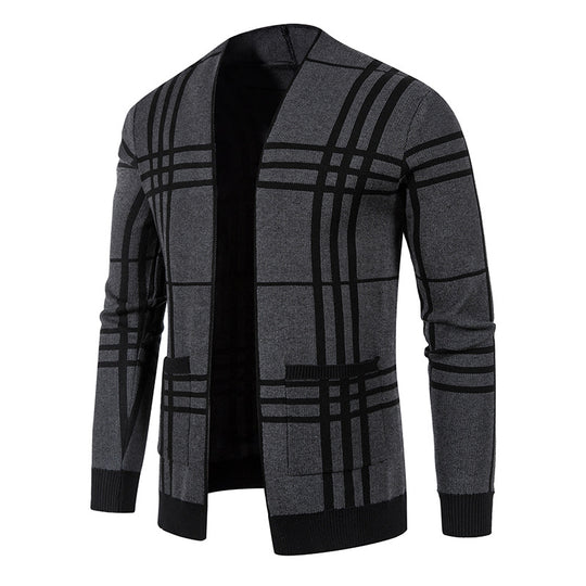 Herren modischer Karoknitter R&B
