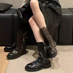 Damen Modische Stiefel mit verstellbarem Riemendesign R&B