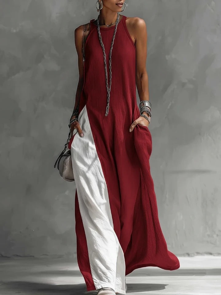 Damen Lässiges Maxikleid mit asymmetrischem Schnitt und tiefem Rückenausschnitt R&B